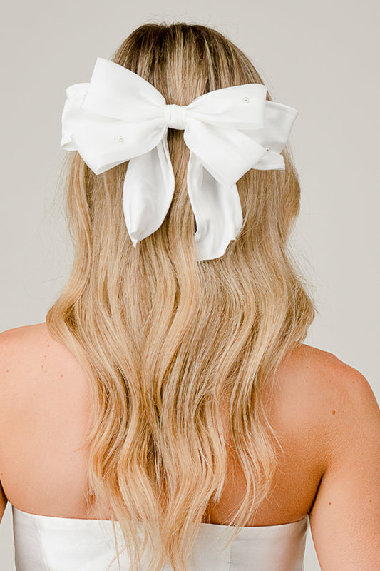 Satin Bow Pointed Tail Clip