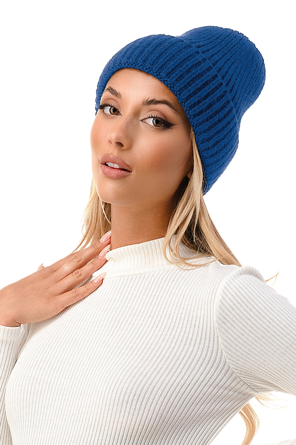 Watch Blue Cap Knit Beanie