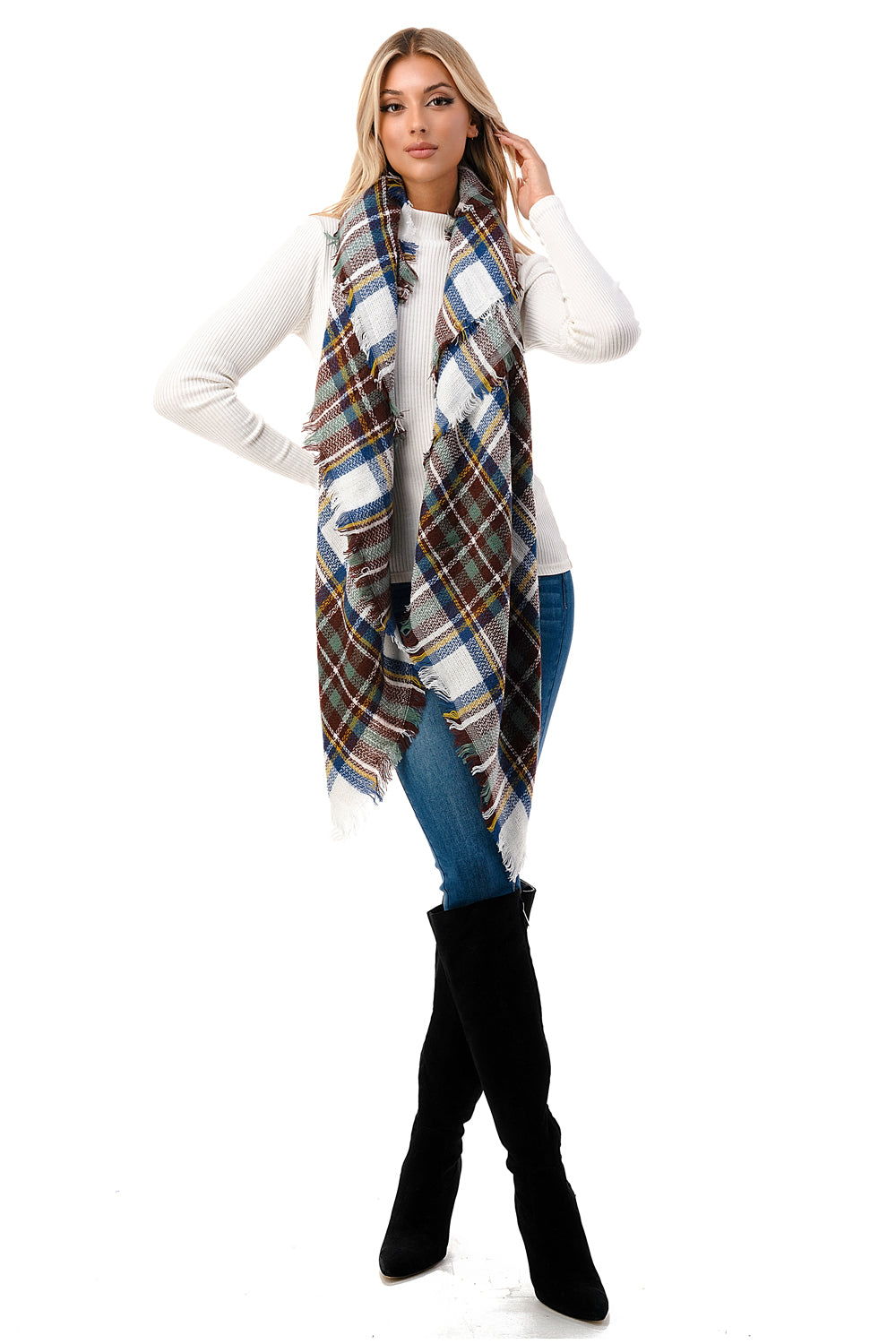 Cozy Plaid Vintage Scarf