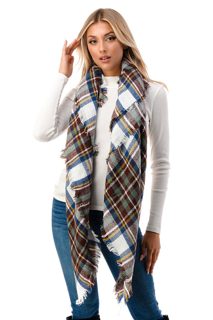 Cozy Plaid Vintage Scarf