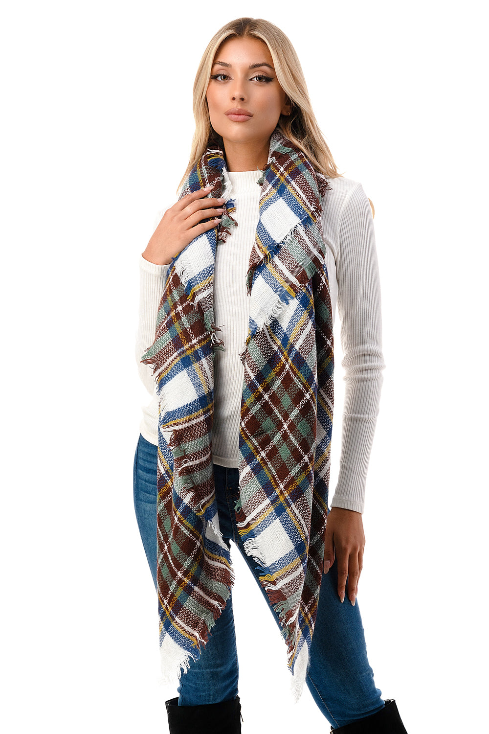 Cozy Plaid Vintage Scarf