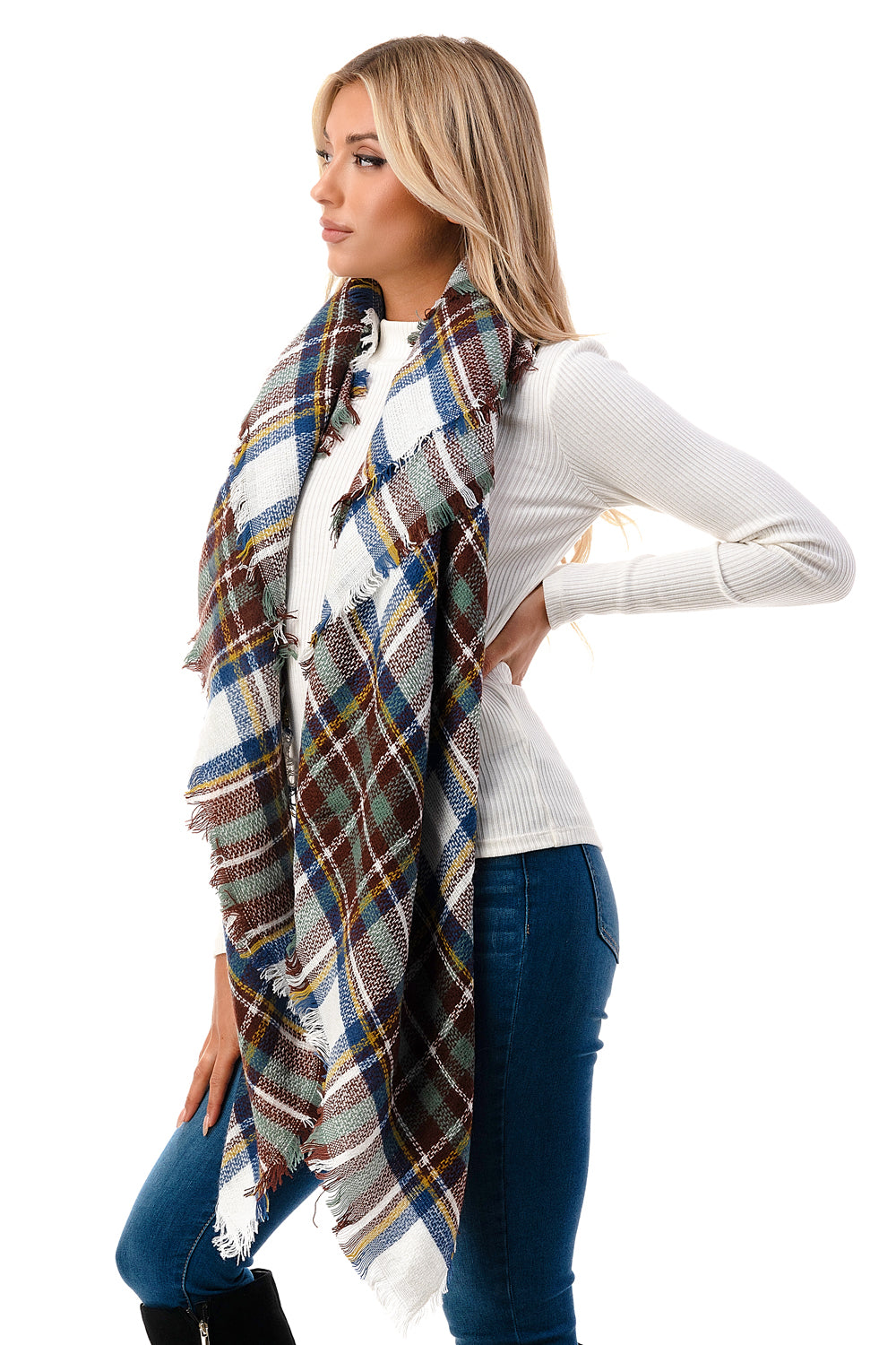 Cozy Plaid Vintage Scarf